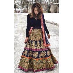 Velvet Lehenga Choli